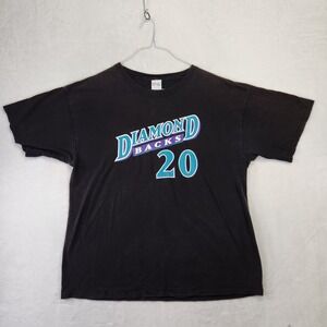 Vintage 90s Arizona Diamondbacks Luis Gonzalez 20 T Shirt Mens XXL MLB Black
